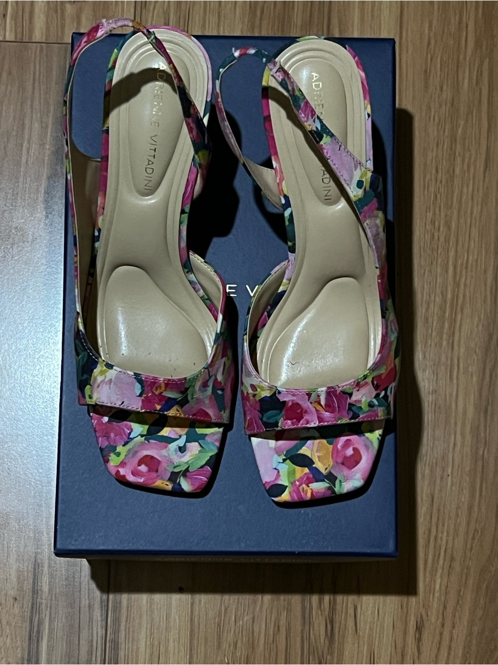 Adrienne Vittadini Multicolor Floral Slingback Heels